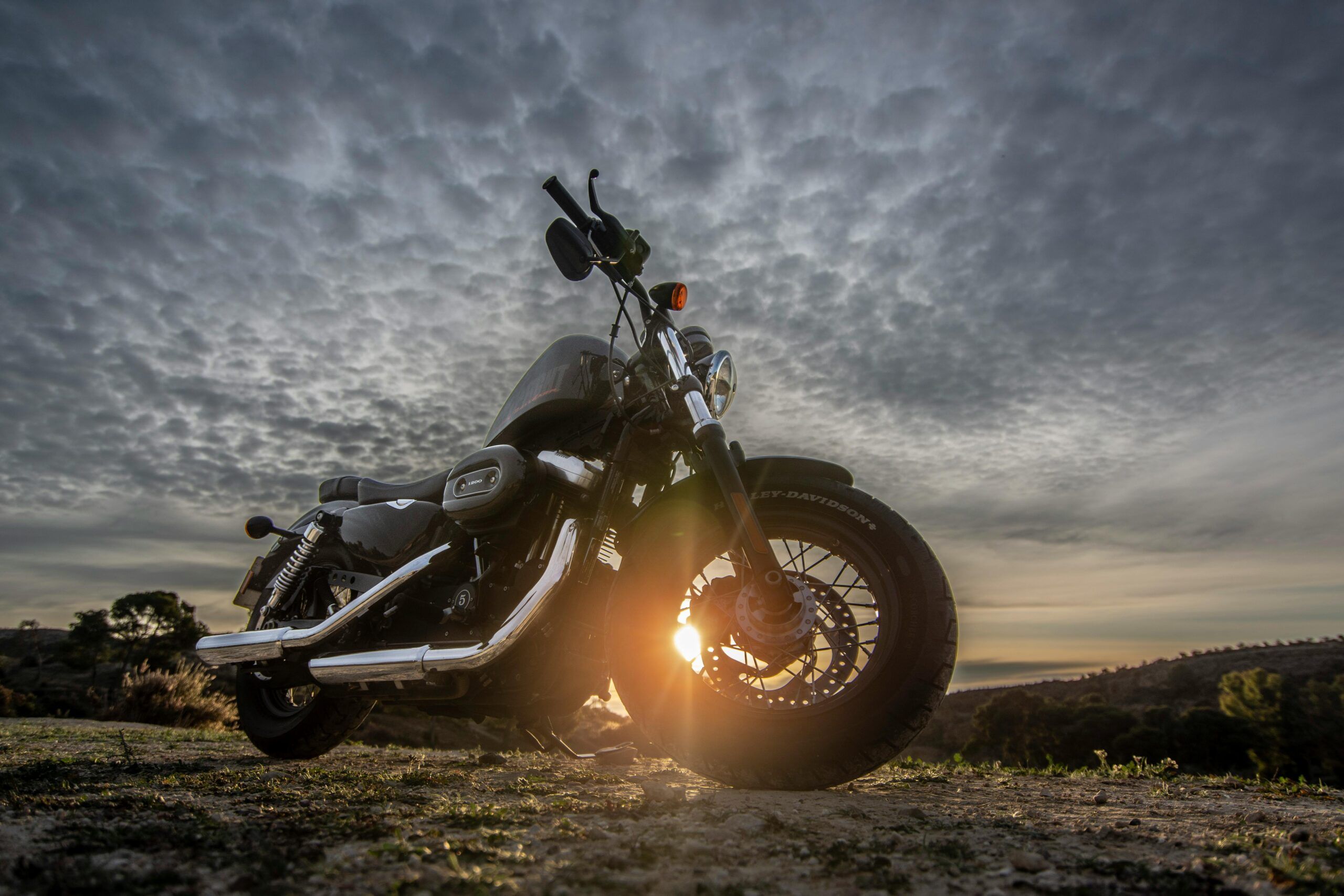 Photo de Harley Davidson Image de fond de la page A propos représentant une Harley Davidson